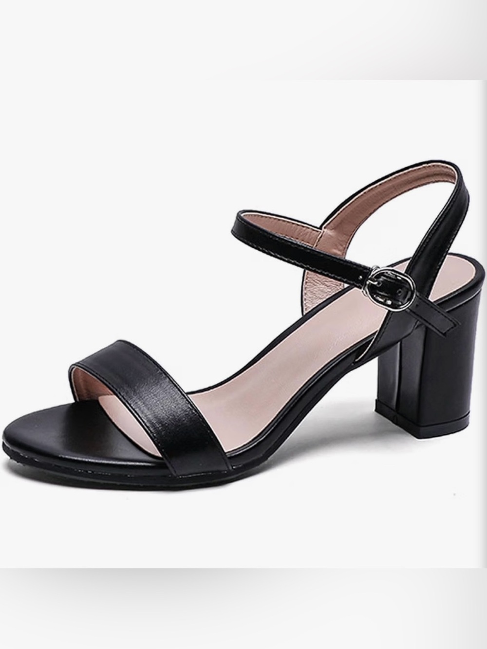 Amazon WUIWUIYU Women's Girls' High Heel Open Toe Sandals. Black. Size 5. NWT.